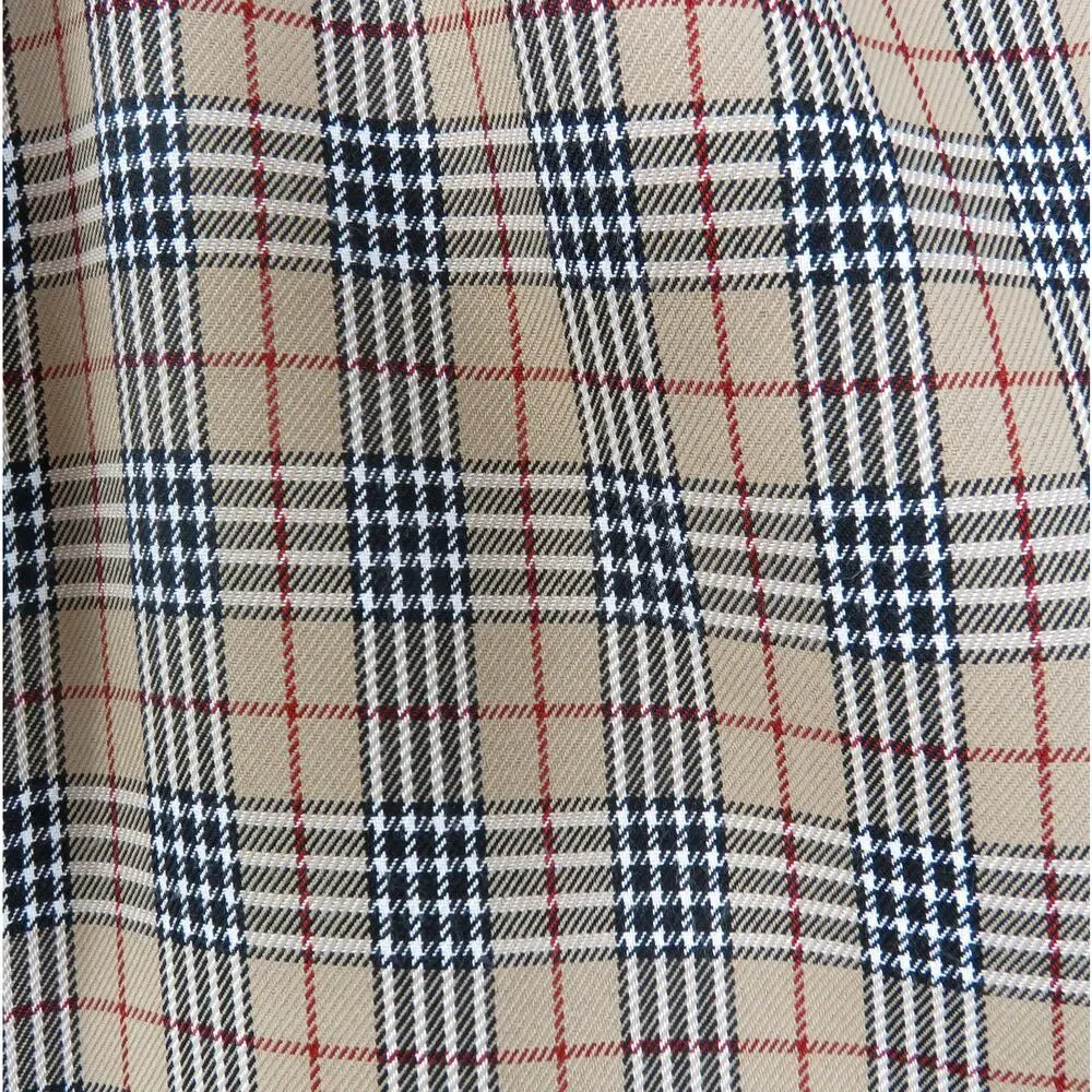 90s Vintage Le Suit Tan Black & Red Plaid High Rise A-Line Pencil Skirt Size 14